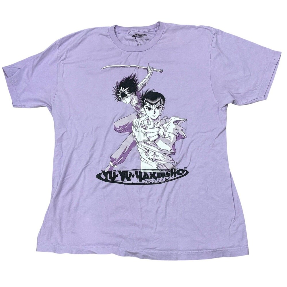 Yu Yu Hakusho Ghost Files Purple Anime Tee XL Crunchyroll Graphic Print Manga